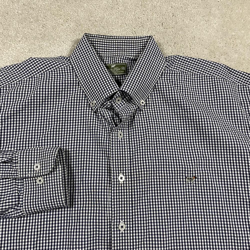 Southern Point Co Hadley Shirt Mens 2XL Blue Check Button Down Cotton Gingham